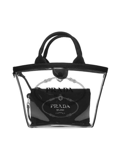 clear prada tote|Prada medium tote.